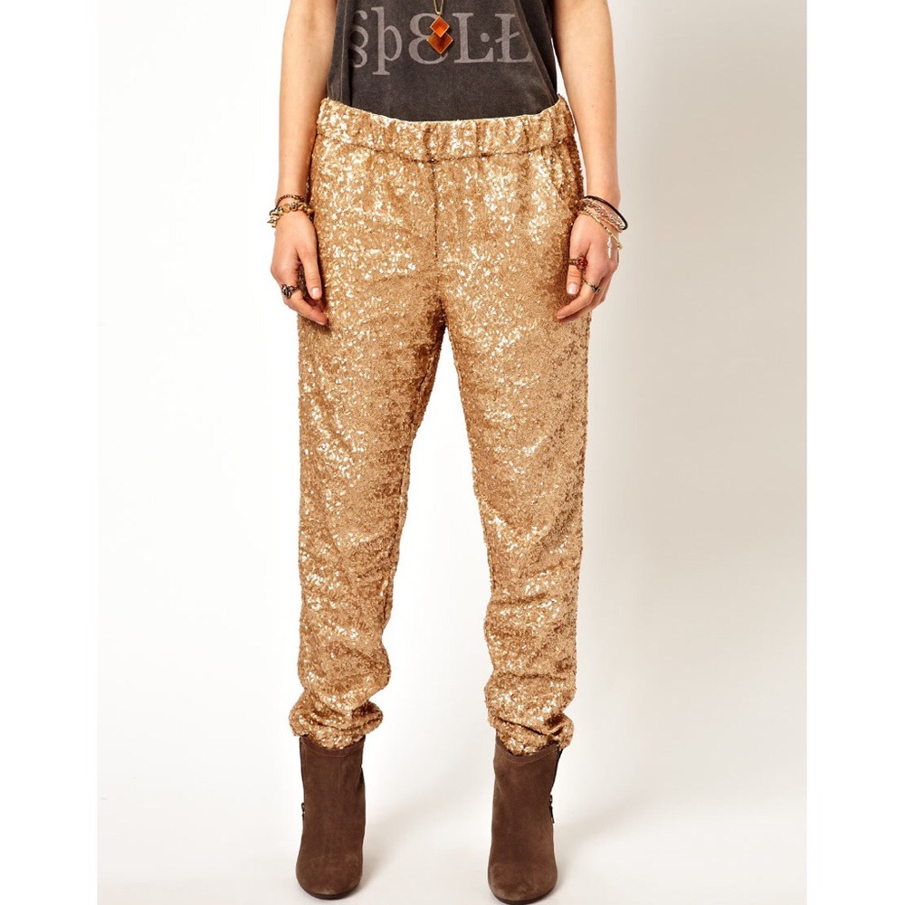 Free People Sequin Party Track Pants